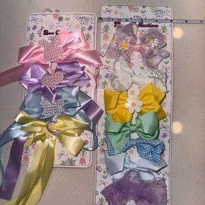 11 Piece Capelli of New York Pastel Hair Bow Set - Easter / Spring New With Tags